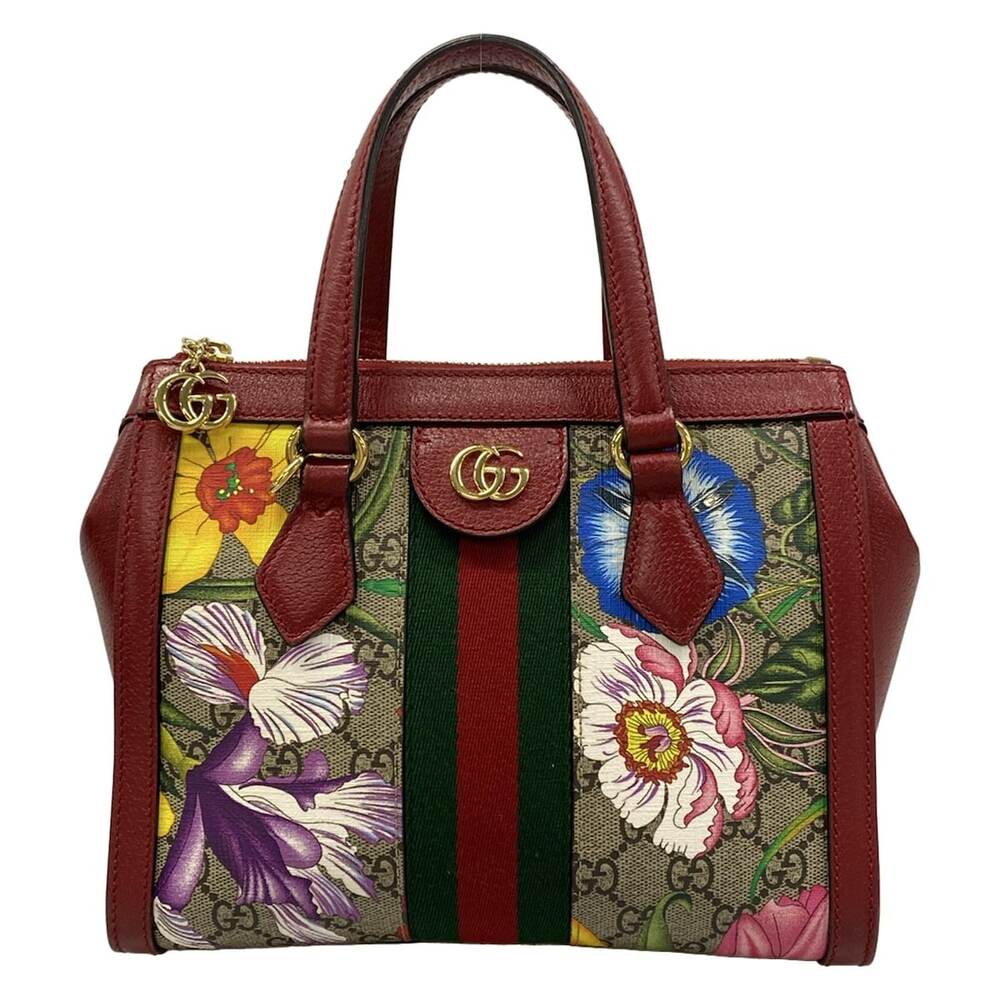 Gucci Ophidia GG Small Tote Bag Tote Bag 547551 Beige Red PVC Leather